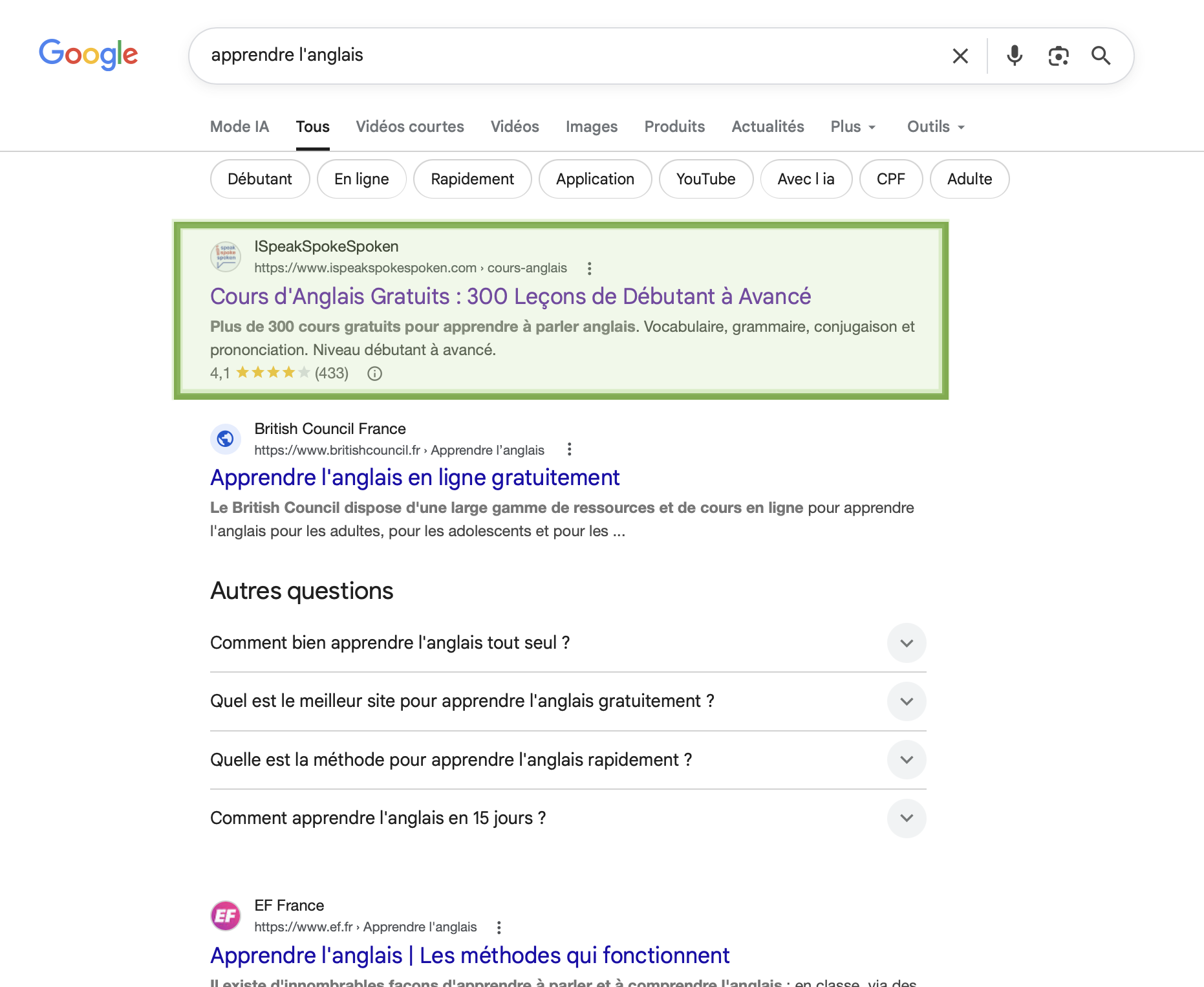 ISpeakSpokeSpoken : #1 sur apprendre l'anglais