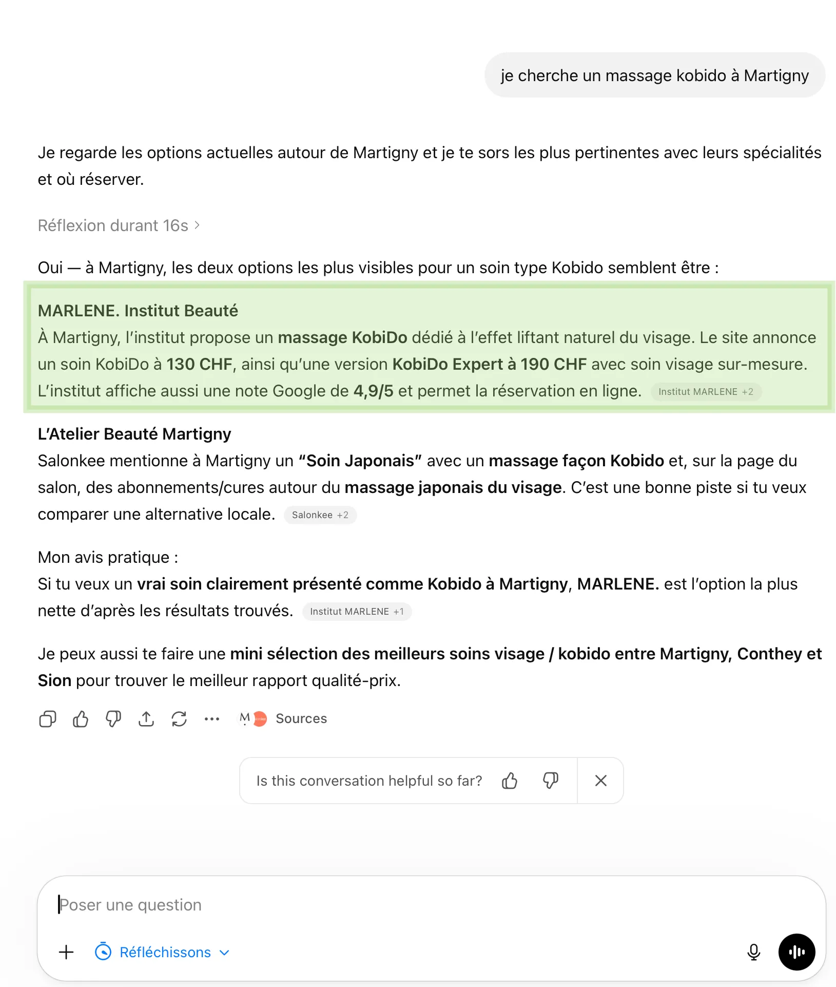 Marlène : recommandée par ChatGPT