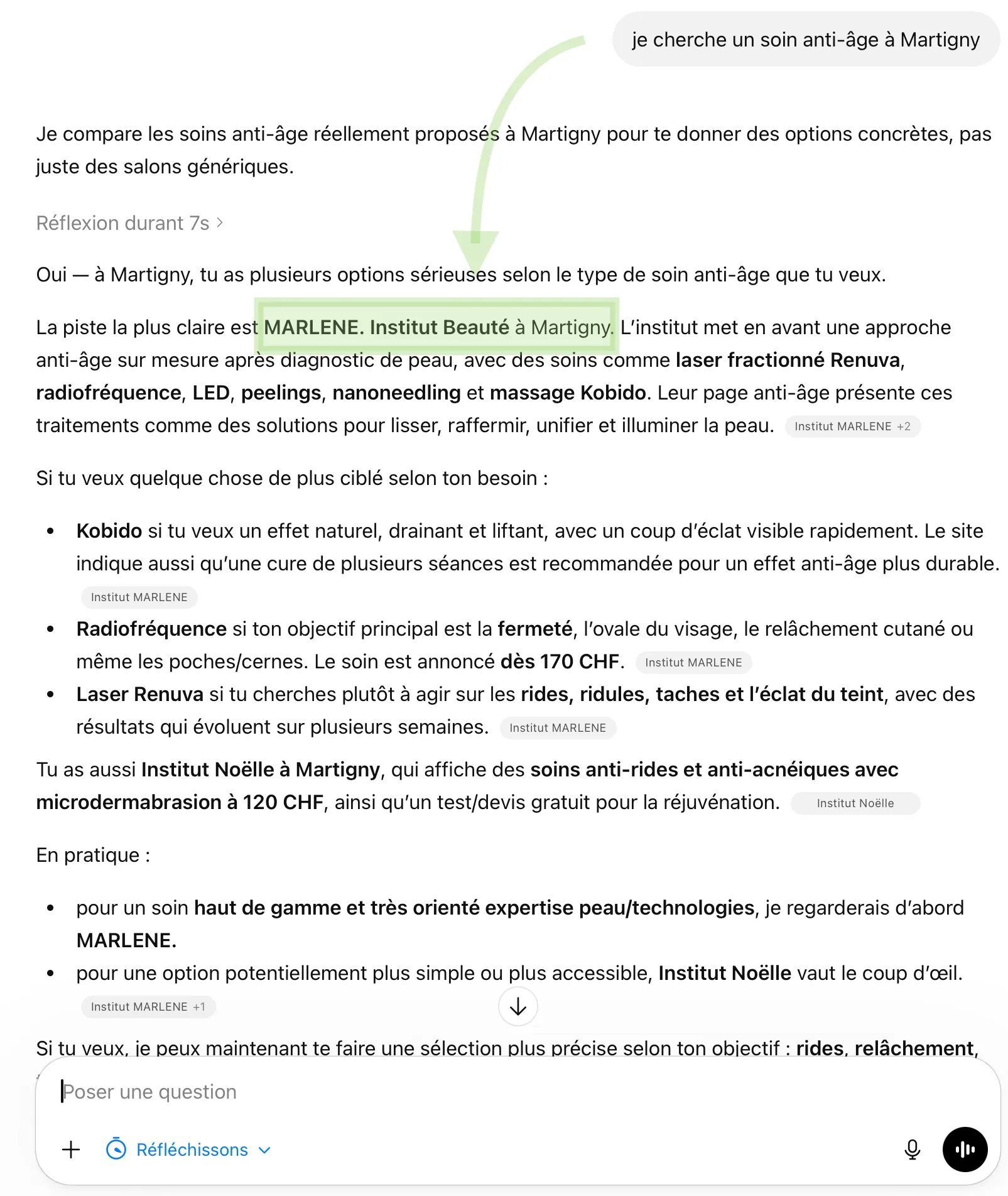 MARLÈNE cité par ChatGPT sur soins