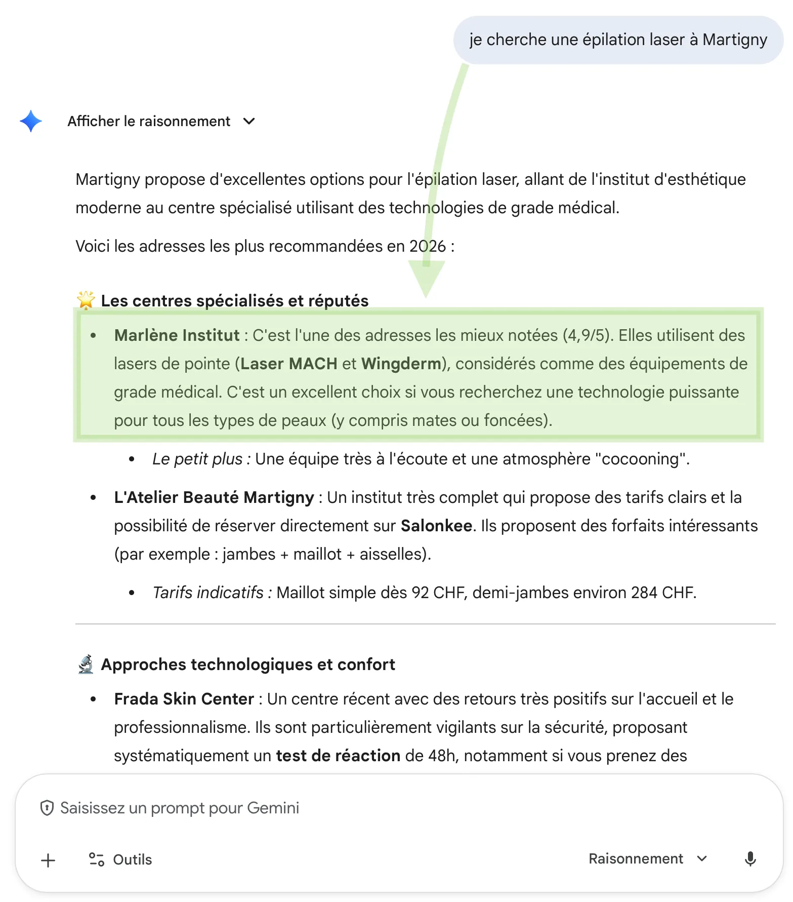 Marlène : recommandée par Gemini