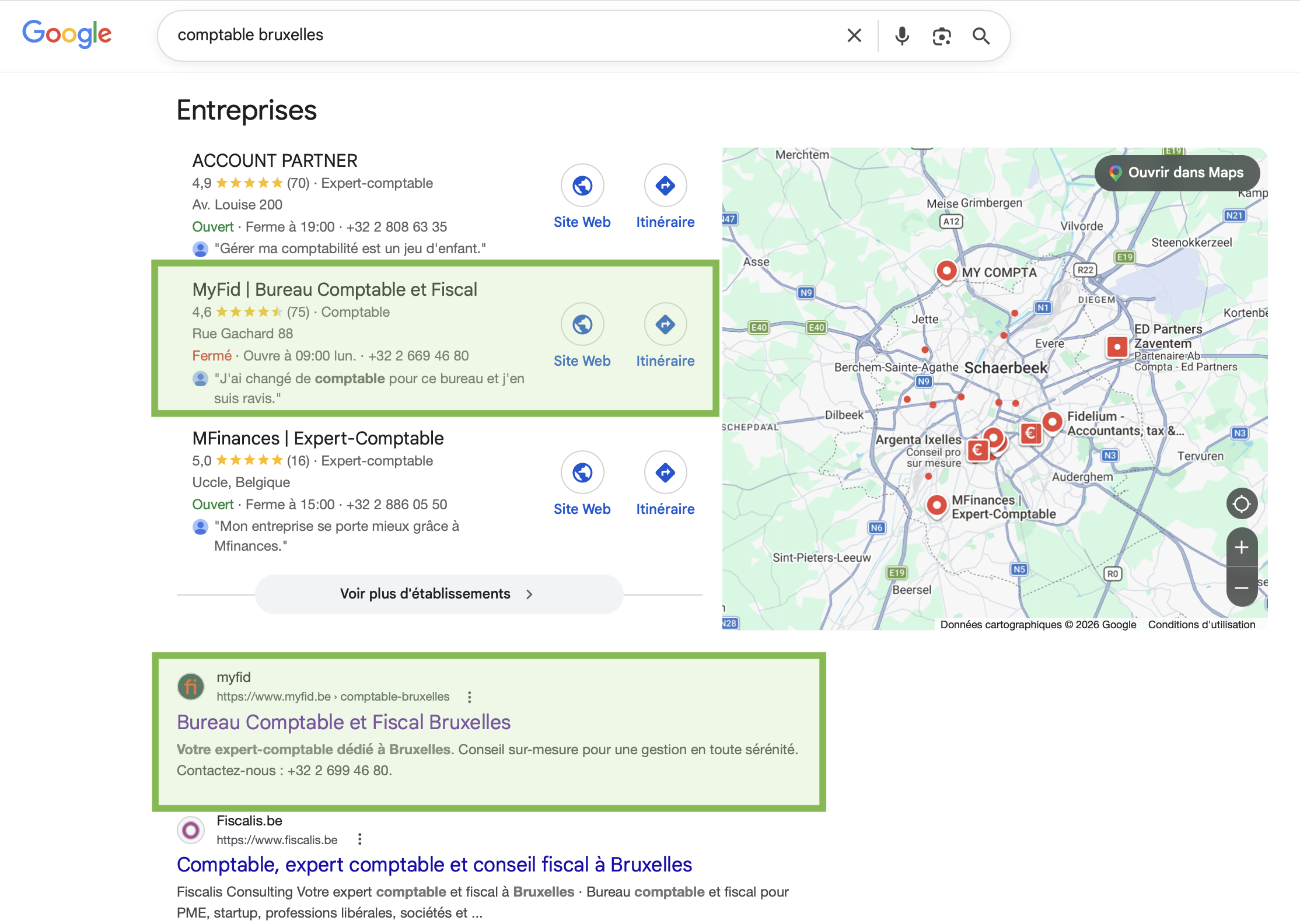 myfid : apparaît 2x sur comptable Bruxelles