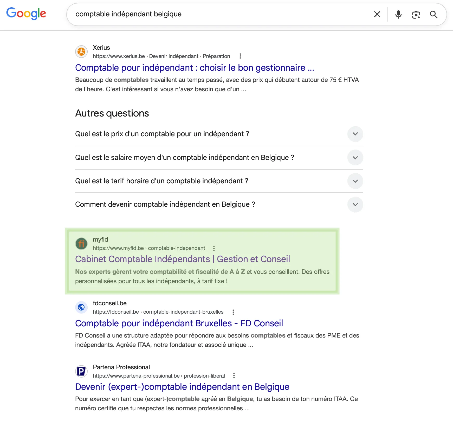 myfid : résultats Google